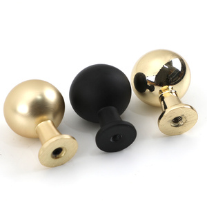 Poignées de tiroir rondes ovales en or brillant noir pour meubles de placard, style scandinave, petites poignées - Product Image 4