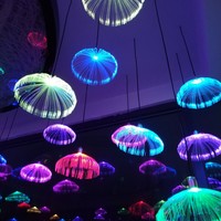 Lámpara Colgante de Fibra Óptica LED con Diseño de Medusa, Ecológica, Decoración Festiva para Navidad, Halloween, Acción de Gracias y Eventos