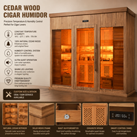 Humidor à cigares moderne de luxe pour la maison, avec revêtement en bois de cèdre, contrôle électronique de la température, armoire de rangement et de présentation pour cigares