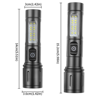 Lampe Torche Tactique Puissante 800 m 500 Lumens 5 Modes, Longue Portée et Zoomable, Batterie Rechargeable 18650, LED COB