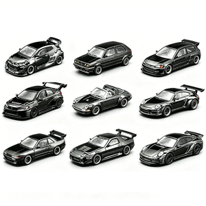 POPRACE Modèle de voiture miniature en alliage moulé sous pression à l'échelle 1:64, finition chrome foncé, collection RX7 Civic <span class=keywords><strong>GTR</strong></span> <span class=keywords><strong>GT500</strong></span> EG6 - Product Image 1