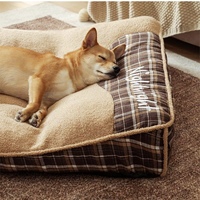 Grand lit orthopédique de luxe pour chien Lit pour animal de compagnie personnalisé Coussin pour chat Housse amovible pour un nettoyage facile Lits et accessoires pour animaux de compagnie Fournisseur d'animaux