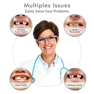 Juego de Dentaduras Postizas Removibles Completas (Superior e Inferior), Portátiles, Simulación de Dientes Naturales, Sonrisa Natural para Adultos Mayores - Product Image 2