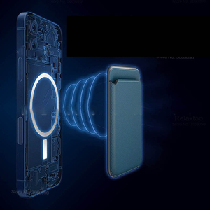 Accessoires magnétiques pour téléphone portable, porte-carte d'identité en cuir PU pour iPhone 12 13 14 Pro Max, portefeuille magnétique - Product Image 4