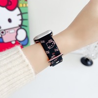Bracelet de montre en silicone gravé avec un chat mignon pour Apple Watch 10 9 8 7 6 5 4 3 2 SE