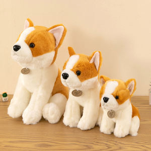 Fábrica al por mayor encantadores juguetes <span class=keywords><strong>de</strong></span> perros <span class=keywords><strong>de</strong></span> dibujos animados Shiba Inu <span class=keywords><strong>Rottweiler</strong></span> Schnauzer felpa poliéster bordado cumpleaños alivio del estrés ODM - Product Image 6