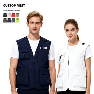 Jaket tanpa lengan pria, kualitas tinggi olahraga luar ruangan bernapas memancing jaket tanpa lengan untuk pria Multi saku rompi kerja LOGO kustom - Product Image 1