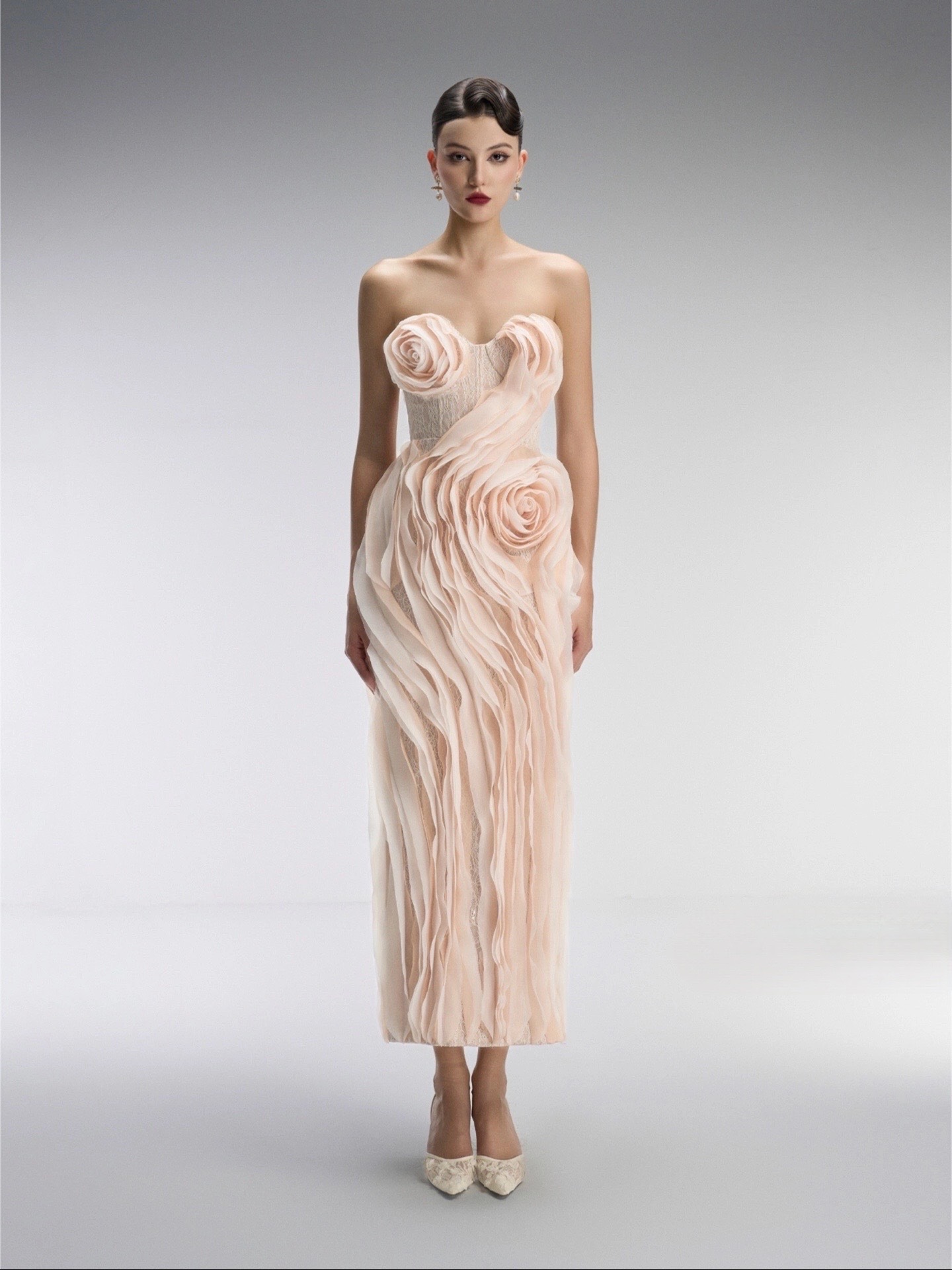 tan floral dress women guest