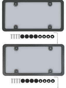 Logotipo personalizado Marco de matrícula negro en blanco de aluminio con cuatro tornillos cromados soporte de matrícula de coche para coche - Product Image 3