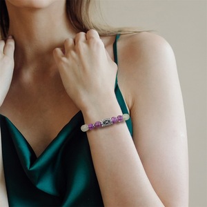 Pulsera de Runas Vikingas con Amatista Natural, Pulsera de Cuentas con Espaciadores de Acero Inoxidable, Joyería Rúnica Nórdica Retro <span class=keywords><strong>para</strong></span> Hombre y Mujer, Regalo <span class=keywords><strong>para</strong></span> Él - Product Image 4