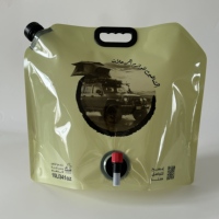 Vente en gros pochette à bec verseur de stockage d'eau de grande capacité personnalisée sacs en plastique de robinet de camping de randonnée pliants portables pour l'extérieur