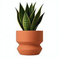 Pot Bunga Geometris dari Semen Terrazzo, Tahan UV, Tahan Beku, Wadah Tanaman Dekoratif