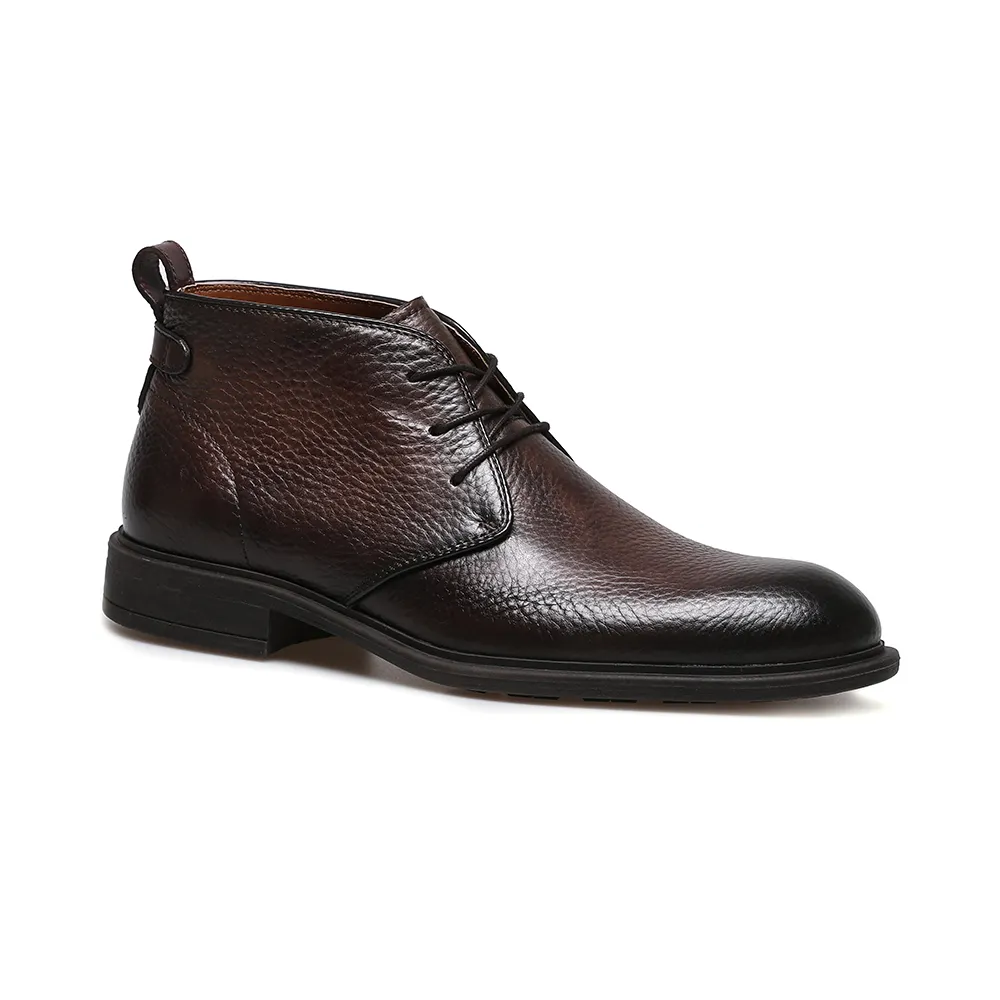 Fashion new style custom brown mens genuine leather shoes handmade