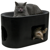 Maison à gratter pour chat en carton ondulé au design adorable, résistante aux griffures et au tranchage des griffes, aide à apaiser les tensions