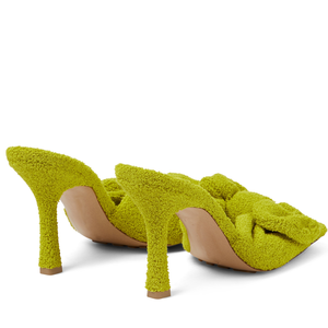 <span class=keywords><strong>Mules</strong></span> d'été en velours côtelé à talons hauts pour femmes bout carré pantoufles en fourrure anti-dérapant hauteur augmentant la mode sandales d'extérieur - Product Image 3