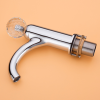 Robinet de lavabo en laiton massif avec poignée à bouton en cristal, mitigeur de lavabo à levier unique pour salle de bain, fabriqué à Kaiping