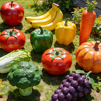 Levensechte, grote glasvezel sculpturen van groenten en fruit voor decoratie in commerciële boerderijen en attractieparken