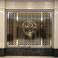 Paravent décoratif intérieur en métal plaqué or sculpté sur mesure OEM ODM pour projet commercial