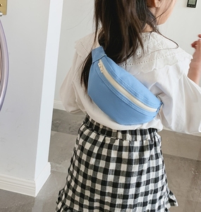 Bolsa de viagem esportiva para meninas, bolsa casual ajustável de cor lisa para viagem, bolsa de cintura ajustável para crianças - Product Image 6