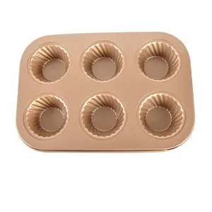 Non-stick6Cake baking pan spiral flat bottom Oven baking tray 6Baking tray DIYWest Point bread mold carbon steel pan