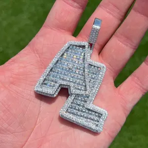 Özel Hip hop moda takı OEM adı İngilizce mektup DIY mozanit elmas kolye kolye