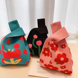 Tas jinjing wanita rajut tebal kualitas tinggi mode grosir tas Tote rajut lucu untuk promosi - Product Image 3