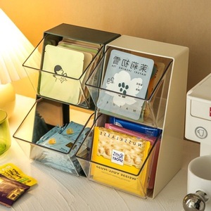 Cream White <b>Storage</b> <b>Rack</b> Double Tier Plastic Dust Proof Beverage Organizer <b>Kitchen</b> Nordic Style - Product Image 2
