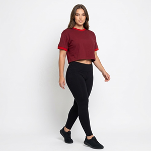 Camisetas Personalizables de Color Rojo para Mujer, Camisetas Transpirables de Algodón para Uso Diario, para Colecciones de Boutique - Product Image 2