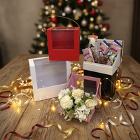 Boîte à fleurs carrée portable créative de haute qualité en PVC, boîte à fleurs et emballage cadeau pour la Saint-Valentin