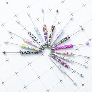 Großhandel Günstige Personal isierte Kugelschreiber DIY Stifte Top <span class=keywords><strong>Pink</strong></span> <span class=keywords><strong>Glitter</strong></span> Perlen Kunststoff Perlen Stifte - Product Image 5