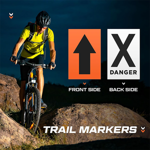 Panneaux d'avertissement extérieurs double face - Flèches et croix de danger haute visibilité, lot en vrac pour circuits de course et sentiers de chasse - Product Image 3