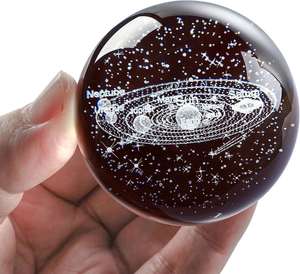 Esfera de Cristal con Sistema Galáctico Grabado en Láser 3D, Colores Arcoíris, Modelo de Planetas Astronómicos, Directo de Fábrica, para Interiores - Product Image 2