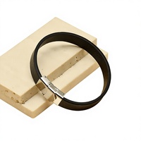 Nouveau style, bracelet jonc en cuir tressé avec fermoir en fer simple, style sportif et tendance, accessoire de bijouterie