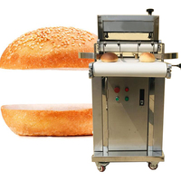 Machine à trancher les pains à hamburger et pains de boulangerie en acier inoxydable, réglable, pour la découpe en deux ou en tranches complètes