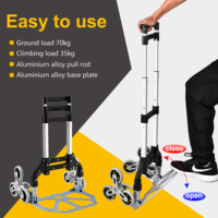 Chariot de manutention pliant pour escaliers, capacité 154 lb, robuste en aluminium, avec poignée télescopique et roues en caoutchouc, OEM, pour le shopping