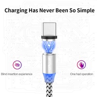 Câble de charge magnétique 3 en 1 de forme ronde USB C avec adaptateur Micro Type C 8 broches Câble USB-C pour téléphone portable
