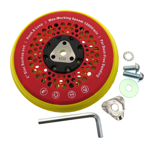 Plaque de support de ponçage électrique anti-poussière de 6 pouces à 53 trous, rouge, avec flocage, pour le polissage du bois et la restauration de meubles - Product Image 1