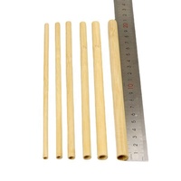 Pailles à boire en bambou naturel de 20cm Pailles en bambou jetables écologiques de forme droite avec emballage individuel pour les occasions de bar