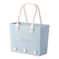 Panier de rangement rectangulaire creux en plastique portable avec poignée pour la maison, le shopping, le camping, les pique-niques, les dortoirs étudiants et le lavage