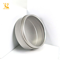 Tin smaker OEM Custom Logo Lebensmittel qualität Silber Blechdose Runde Metall dose Verpackung mit PVC-Fenster Kleine Blechdose für Süßigkeiten