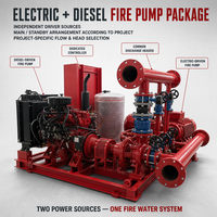 Ensemble de pompe à incendie électrique diesel spécifique au projet avec moteurs principaux et de secours indépendants