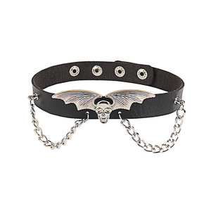 <span class=keywords><strong>Collar</strong></span> Deportivo Creativo Europeo Americano con Diseño Exagerado de Calavera, Alas de Murciélago y Cadena de Vampiro, Accesorio de Regalo - Product Image 5
