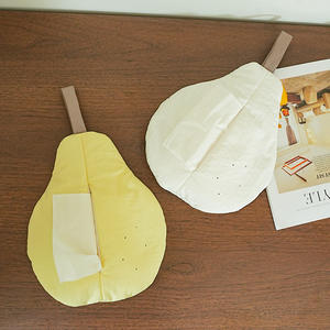 Bolsa de nailon para pañuelos, bolsa de almacenamiento redonda blanca y amarilla montada en la pared para uso en el hogar, coche, escritorio, sala de estar - Product Image 5