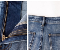 Vente en gros de denim personnalisable pour femmes, finition délavée gothique de grande rue, ample, décontracté, structurel, jambe large, taille