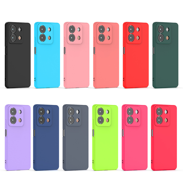 Factory Silicone Accessories Microfibre Soft Touch Silicone Rubber Back Cover Phone Case for Redmi Note 13 13R 12 Pro +