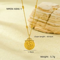 Collier pendentif cœur délicat en acier inoxydable pour femme, plaqué or 18 carats, zircon, trèfle rotatif, produit anti-stress