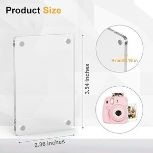 Customized Clear Acrylic Fridge Magnetic Frame <strong>Polaroid</strong> <strong>Photo</strong> Refrigerator Magnet Picture Frame - Product Image 2
