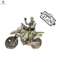Ensemble de jouets militaires pour garçons : Camion et moto de combat, équipement tactique de l'armée, véhicules en plastique de simulation pour jeu sur le champ de bataille