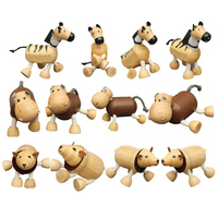 Ensemble de figurines d'animaux de ferme en bois 3D pour la décoration de la crèche, modèles d'animaux miniatures faits à la main, joli jouet décoratif de bureau pour bébé de 0 à 24 mois