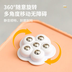 ล้อเฟอร์นิเจอร์แบบไม่ต้องเจาะติดกาว ล้อเลื่อนอเนกประสงค์แบบ 6 ลูกปืน สำหรับงานหนัก ใช้ในบ้าน - Product Image 2